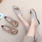 Damen Slip-On Schuhe mit floralem Stickdesign und rutschfester Sohle R&B
