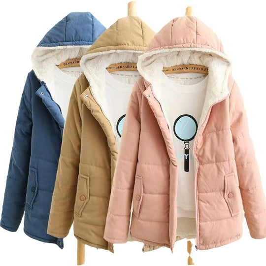 Damen gesteppte Winterjacke mit Kapuze und warmem Innenfutter R&B