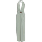 Damen Elegantes Wickelkleid mit tiefer V-Ausschnitt und raffiniertem Gürtel R&B