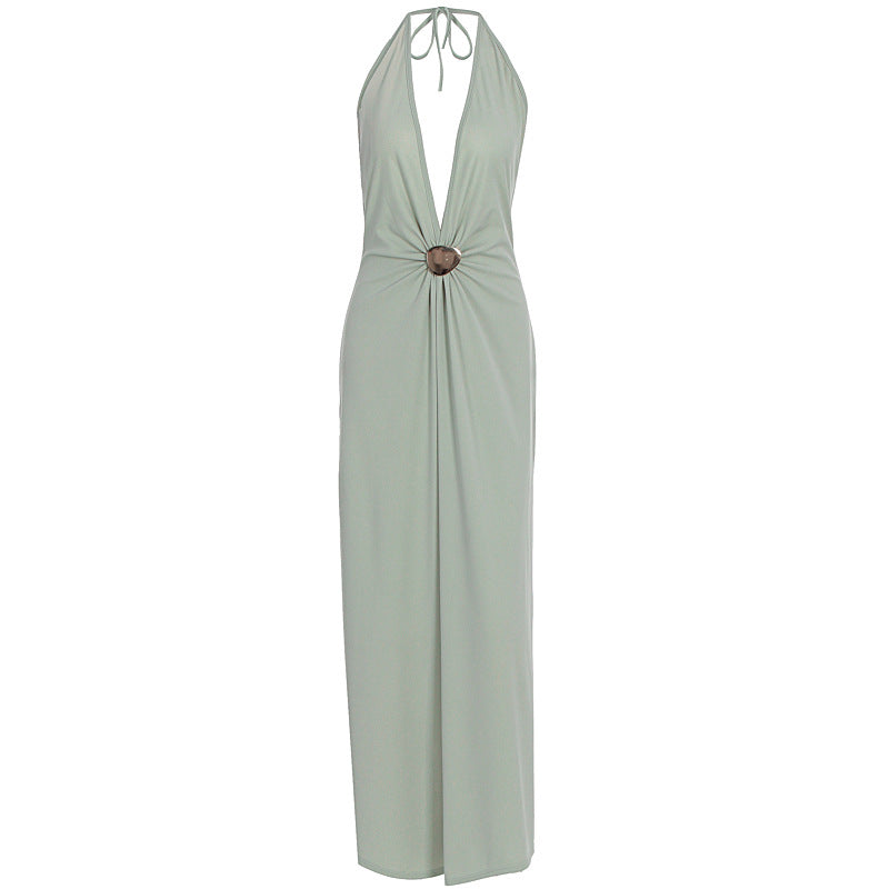 Damen Elegantes Wickelkleid mit tiefer V-Ausschnitt und raffiniertem Gürtel R&B