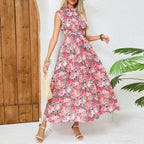 Damen Maxi Kleid mit floralem Design R&B