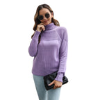 Damen Strickjacke mit modernem Strickdesign und hohem Kragen R&B