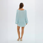 Damen Oversize Bluse mit Cut-Out und kurzen Shorts R&B