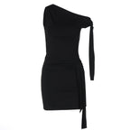 Damen One-Shoulder Mini-Kleid mit Raffung und elegantem Detail R&B