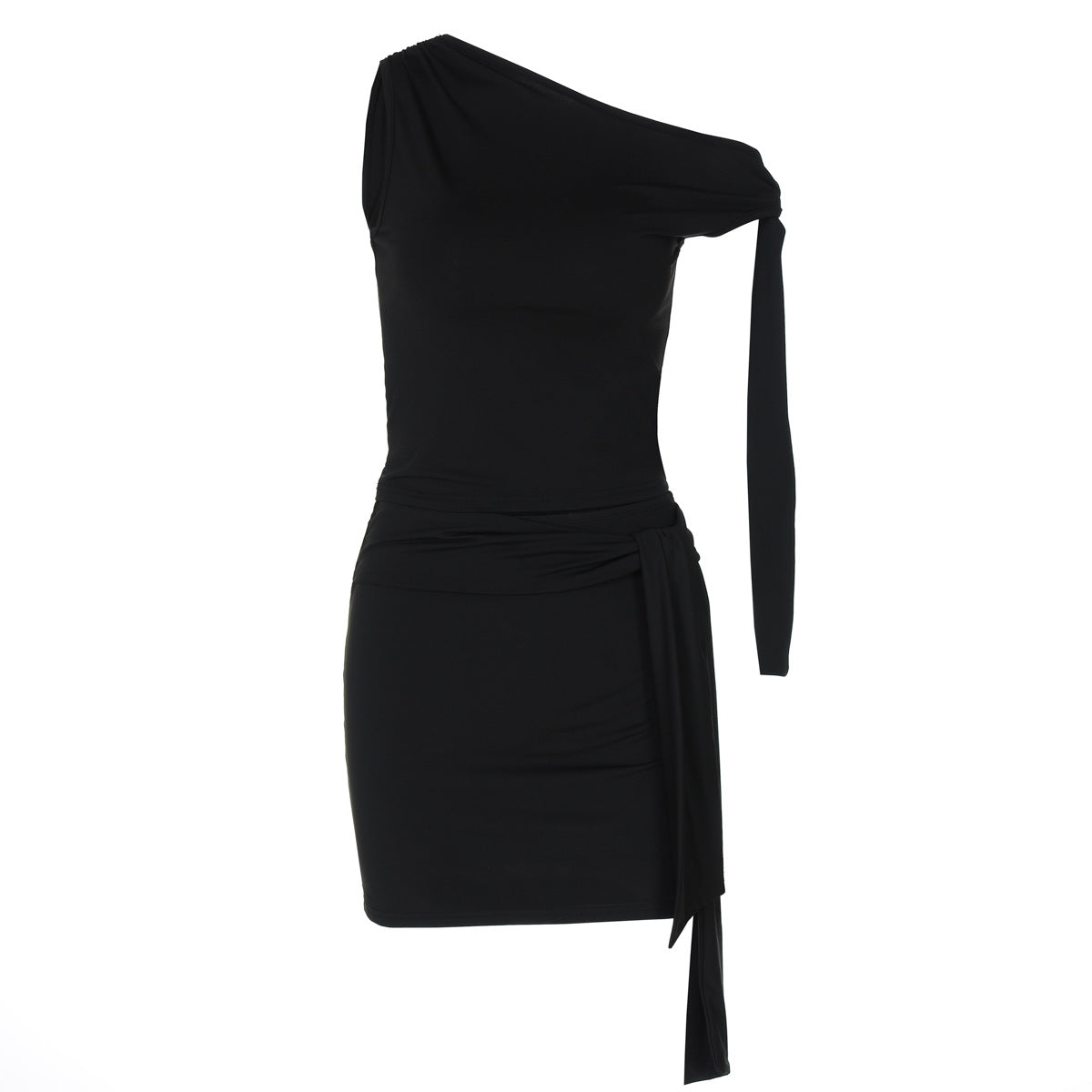 Damen One-Shoulder Mini-Kleid mit Raffung und elegantem Detail R&B