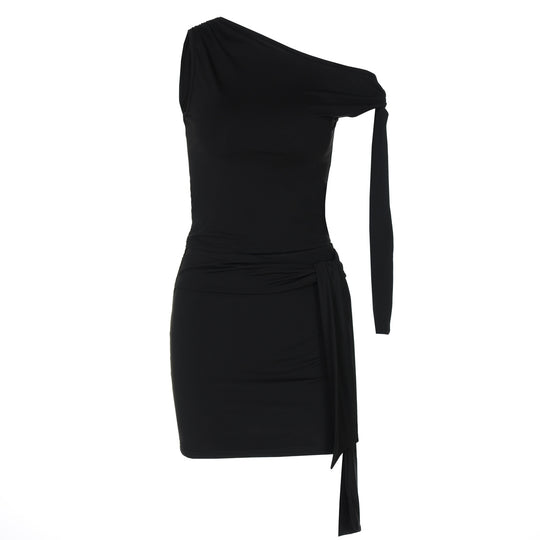 Damen One-Shoulder Mini-Kleid mit Raffung und elegantem Detail R&B