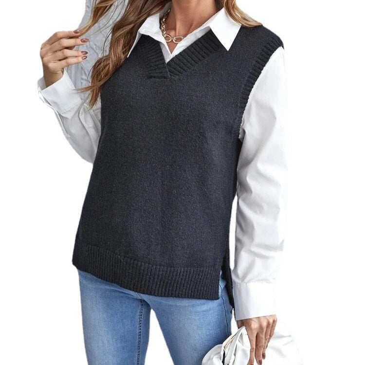 Damen lässiger Layering-Pullover R&B