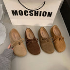 Damen bequeme Filzschuhe mit dekorativem Schnürdetail R&B