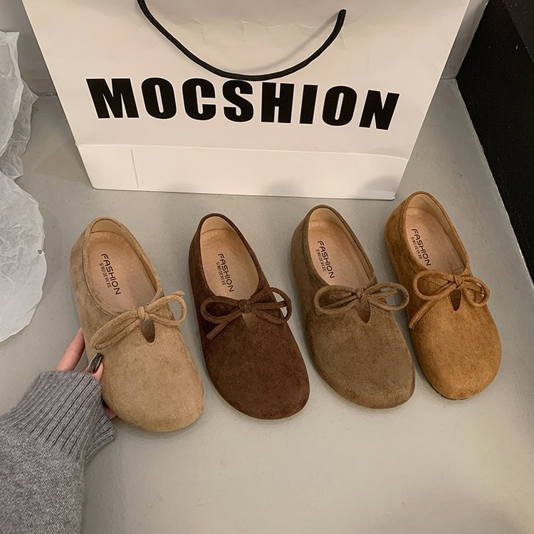 Damen bequeme Filzschuhe mit dekorativem Schnürdetail R&B