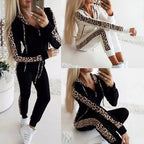 Damen Sportanzug mit modischem Leopardenmuster R&B