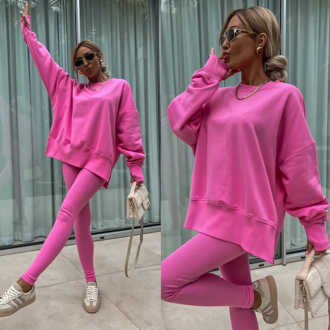 Damen lässiges Oversized Sweatshirt mit weitem Schnitt und bequemen Leggings R&B