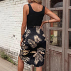 Damen Wickelkleid mit floralem Muster und asymmetrischem Saum R&B