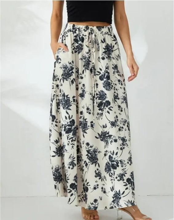 Damen Maxi-Rock im floralen Design mit elastischem Bund R&B