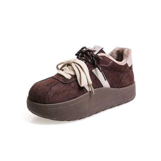 Damen warme und bequeme Sneaker mit gepolstertem Innenfutter und robustem Plateau R&B