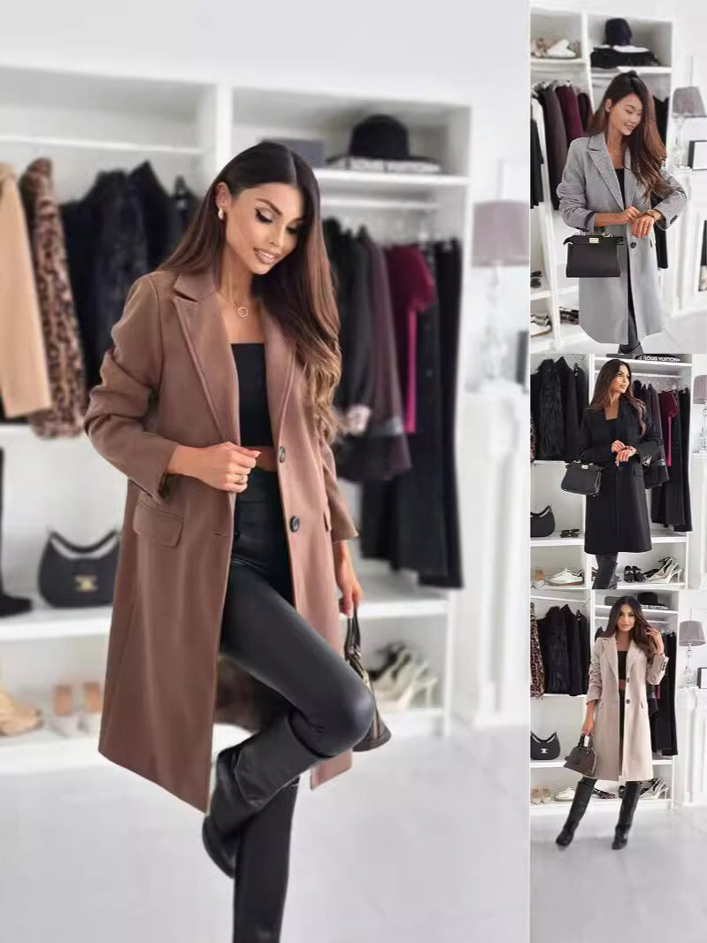 Damen Lange und elegante Winterjacke mit schmalem Schnitt R&B