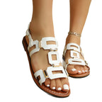 Damen modische Riemensandalen mit verstellbaren Riemen und dekorativen Metallakzenten R&B