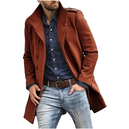 Herren klassischer Trenchcoat mit modernem Schnitt R&B