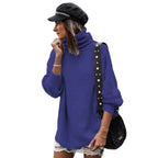 Damen Grobstrickpullover mit hohem Kragen und lässiger Passform
