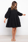 Damen romantisches Sommerkleid mit voluminösen Ärmeln und Rüschendetails R&B