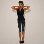 Damen Figurbetonter Jumpsuit im Polka-Dot-Design R&B