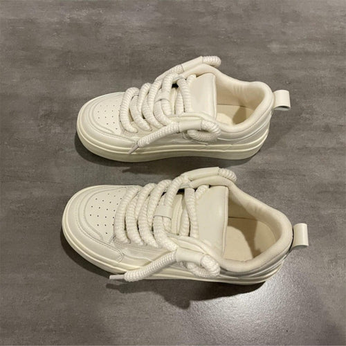 Damen Sneaker im minimalistischen Design mit doppelter Schnürung und gepolsterter Sohle R&B