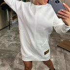 Damen lässiger Hoodie mit praktischen Taschen und dekorativen Details R&B