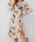Damen Maxikleid mit floralem Muster und seitlichem Schlitz R&B