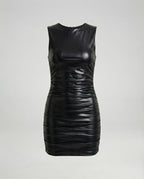Damen Minikleid Wetlook Lederoptik