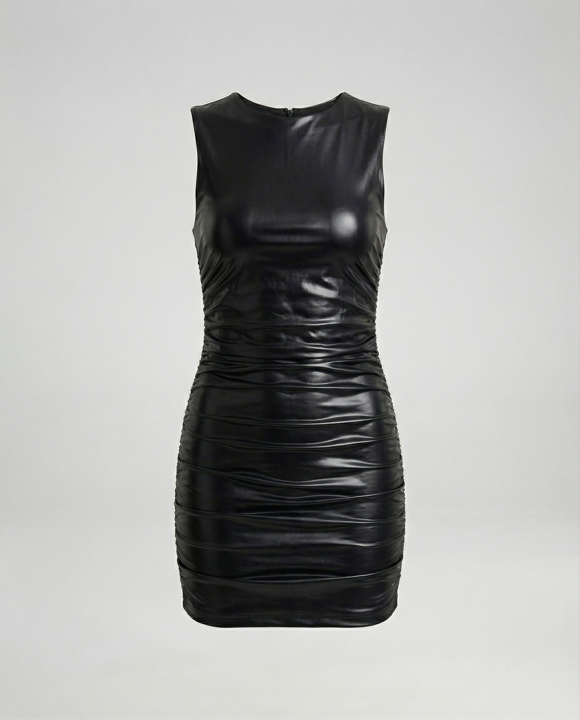 Damen Minikleid Wetlook Lederoptik