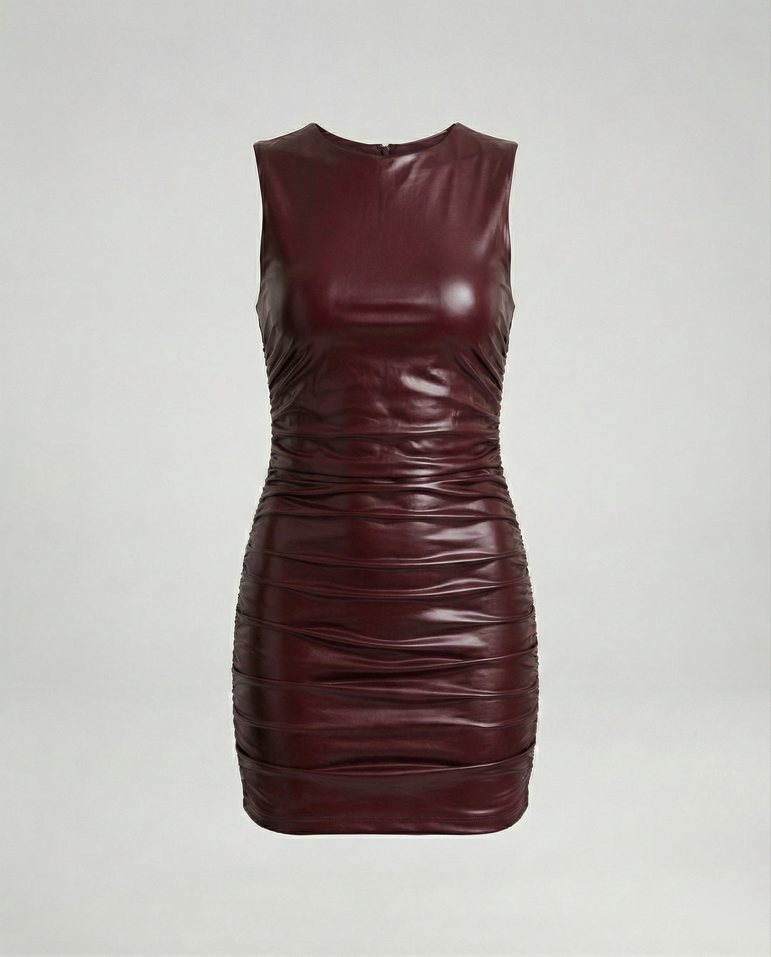 Damen Minikleid Wetlook Lederoptik