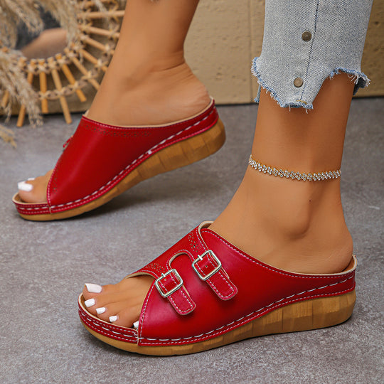 Damen geflochtene Clogs mit verstellbaren Schnallen und ergonomischem Fußbett R&B