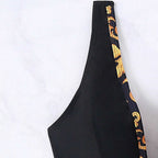 Damen Einteiliger Badeanzug mit tiefem V-Ausschnitt und eleganter Gürtel-Detail R&B