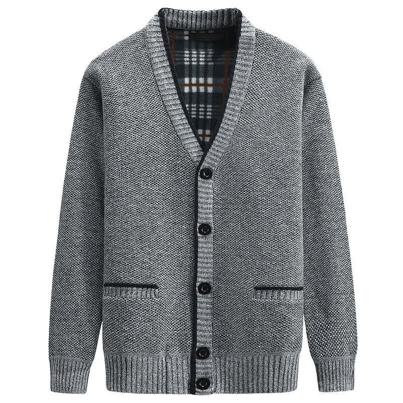 Herren Strickjacke mit V-Ausschnitt und hochwertigen Details R&B