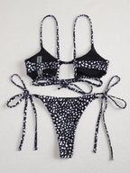 Damen Triangel-Bikini-Set mit asymmetrischem Schnitt und verspieltem Design R&B