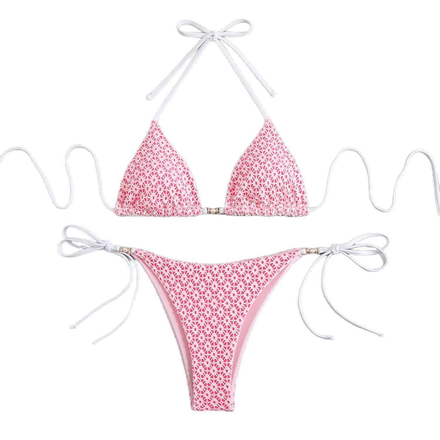 Damen Triangel-Bikini-Set mit verspielten Rüschendetails R&B