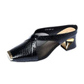 Damen Offene Sling-Pumps mit modischem Mesh-Einsatz und glänzendem Akzent R&B