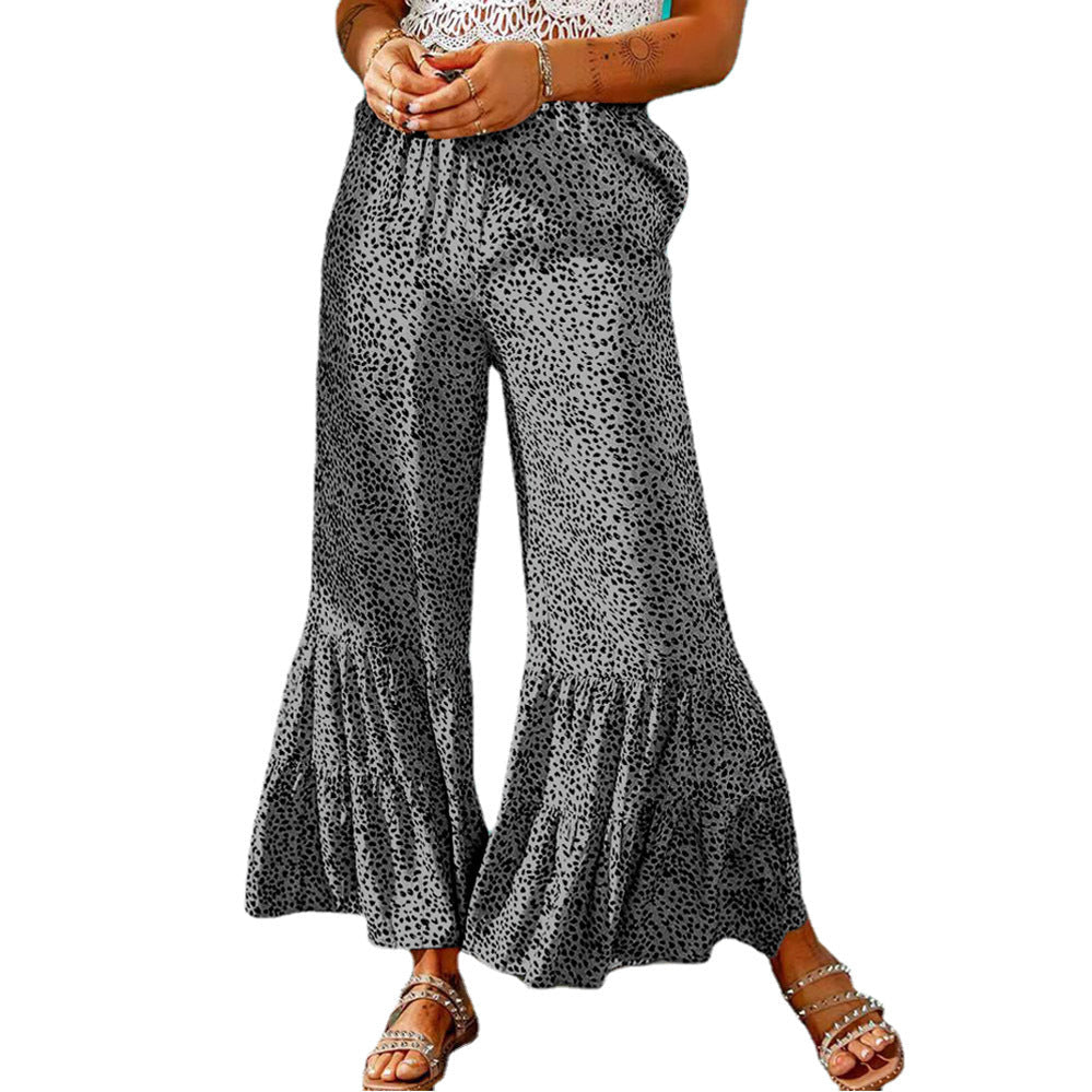 Damen Weite Palazzo-Hose mit voluminösem Saum und elastischem Bund R&B