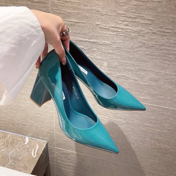 Damen spitze High Heels mit Blockabsatz R&B