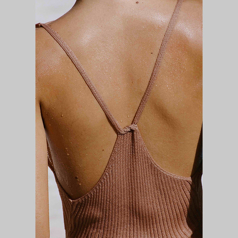 Damen elegantes Strickmaxikleid mit faszinierenden Cut-Out-Details R&B