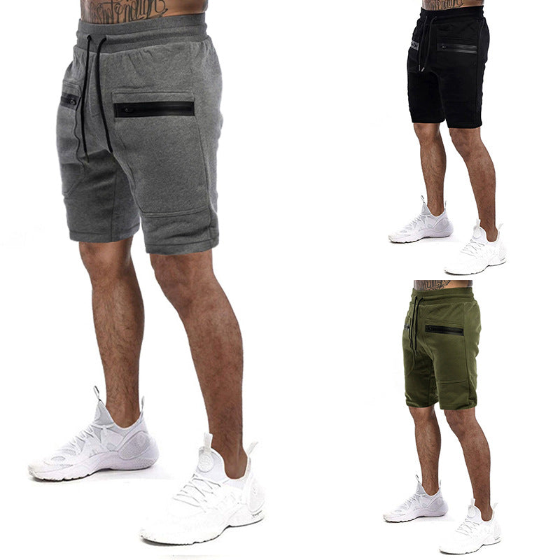 Herren Sportliche Shorts mit verstellbarem Bund und seitlichen Reißverschlusstaschen