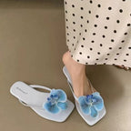 Damen Flip-Flops mit floralem Applikationsdesign EB