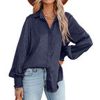 Damen Elegante Bluse mit Raffungen und lässigem Schnitt R&B