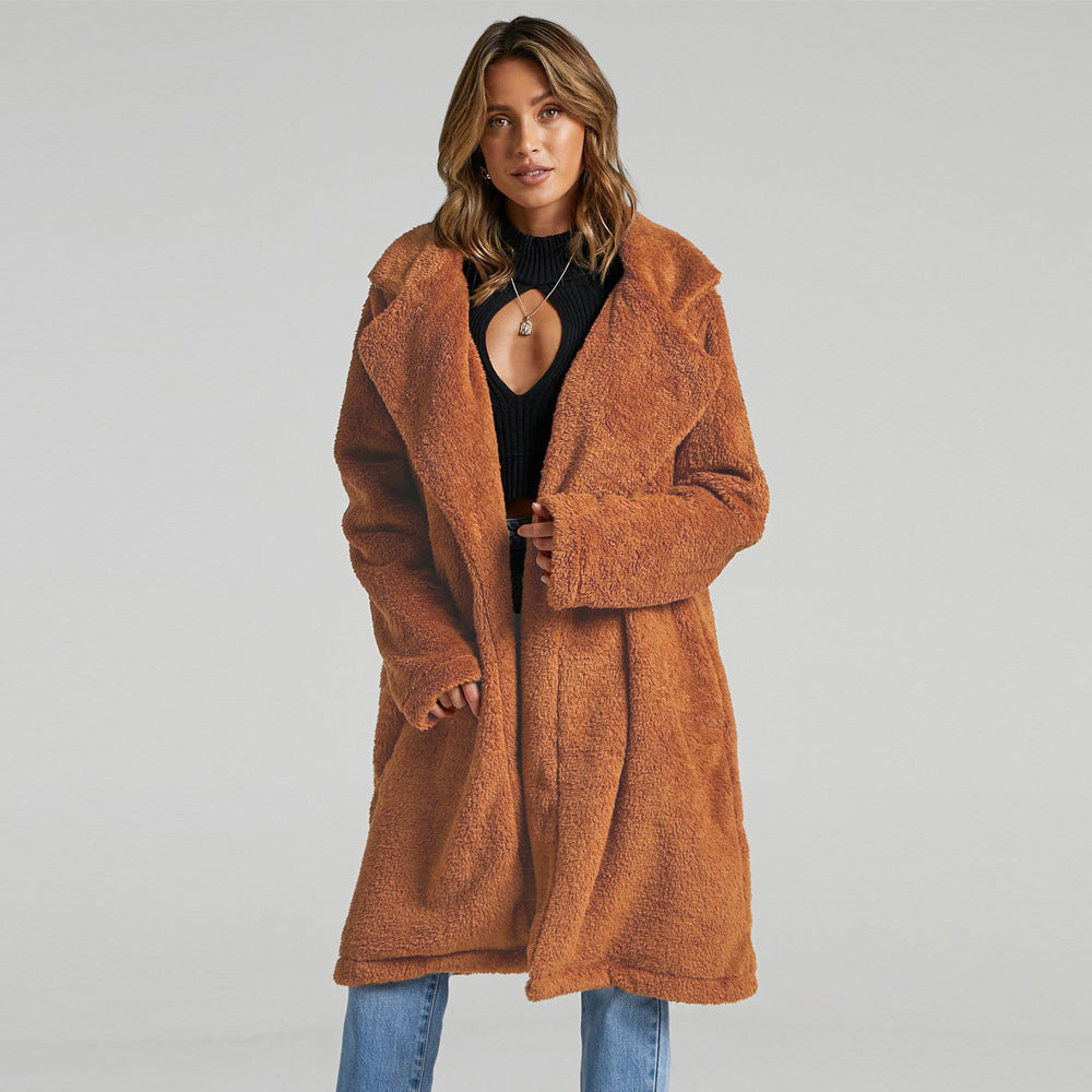 Damen Lange Fleecejacke R&B