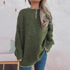 Damen Oversize Strickpullover mit Knopfleiste R&B
