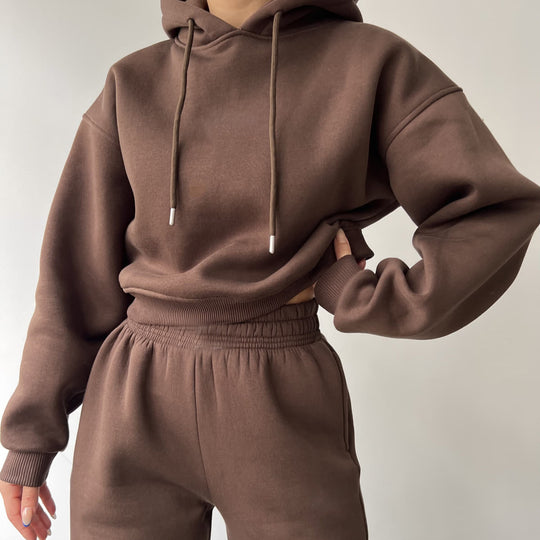 Damen modisches und lässiges Hoodie-Set mit weitem Schnitt R&B