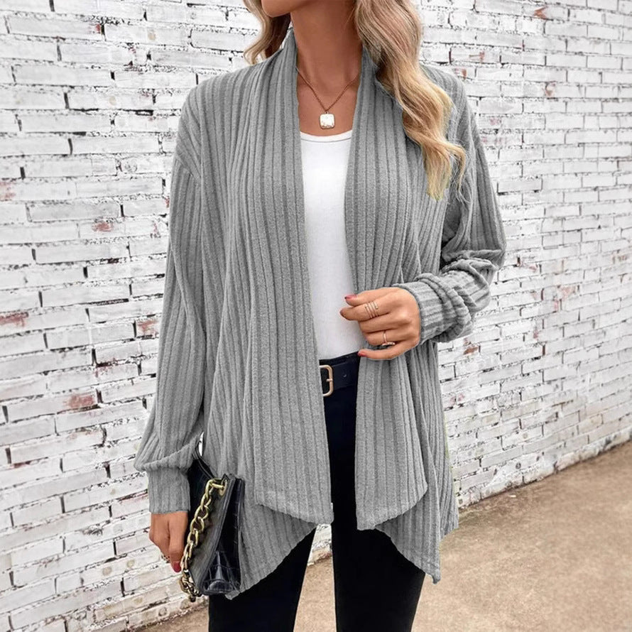 Damen angesagte Strickjacke mit strukturiertem Design und offenem Schnitt R&B