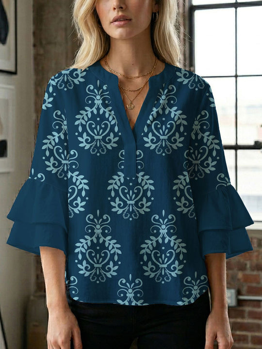 Damen Bluse mit wunderschönen floralem Design R&B