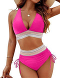 Damen Hochgeschnittener Bikini mit raffinierten BindR&Bändern R&B