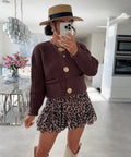Damen Strickjacke mit dekorativen Knöpfen und praktischen Taschen R&B