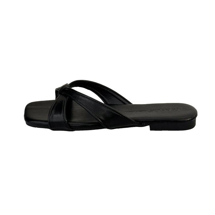 Damen bequeme Zehentrenner-Sandaletten mit modernem Knoten-Design R&B